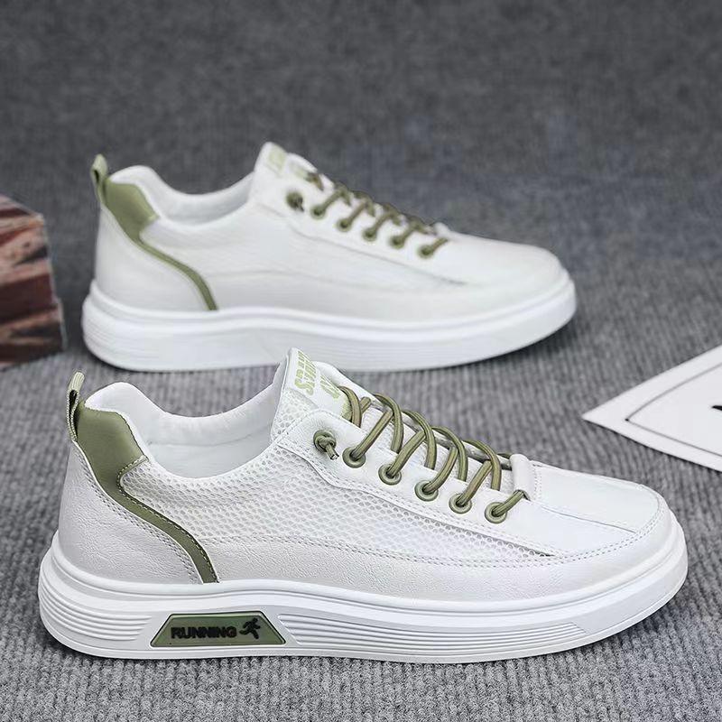 Summer 2024 New Breathable Mesh Men's Lace-up Shoes Comfortable Casual Sports Fashion White Shoes Sneakers Running Shoes Men