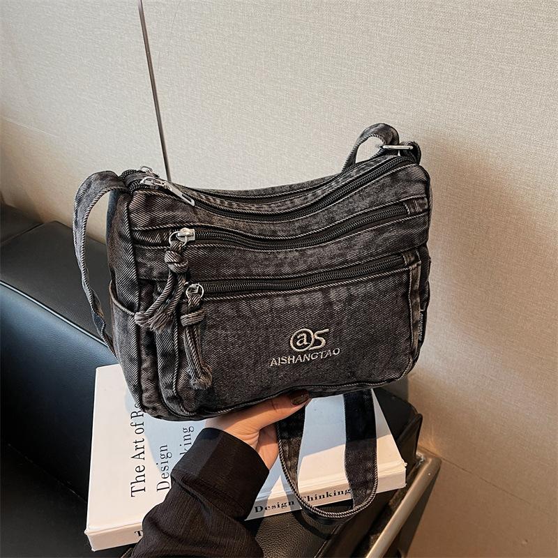 Women's Crossbody Bag Denim Bag Commuter Solid Color Shoulder Crossbody Bag