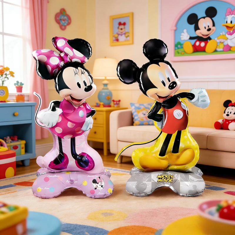 Disney Stendardo Festa Topolino e Minnie, Bambola Gonfiabile in Piedi, Decorazione Festa