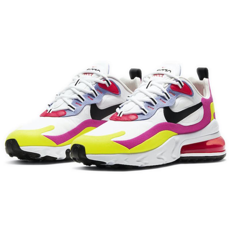 Nike Air Max 270 React White Pink Yellow Women's Sneakers Casual Shoes CZ9351-100