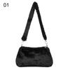 Women Leopard Print Plush Shoulder Bag Fashion Casual Underarm Crossbody Messenger Purse