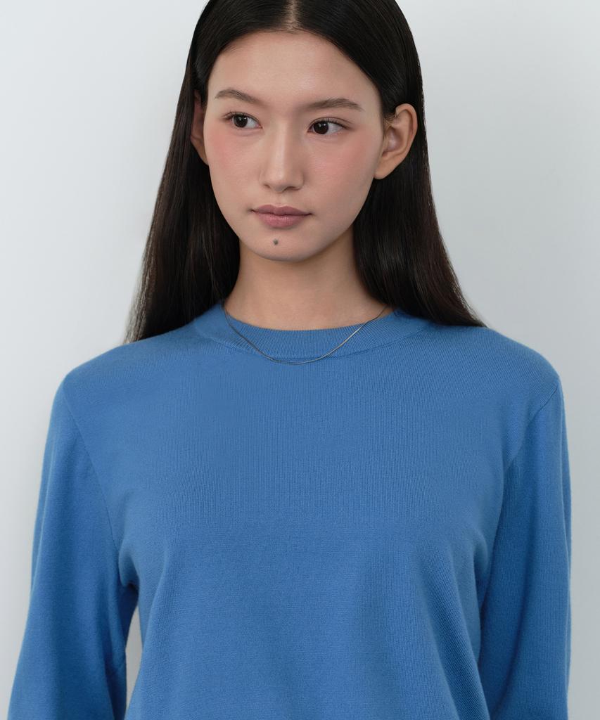 MUSINSA STANDARD WOMAN Women'S Essential Round Neck Knit [Blue]
