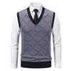 Mens Sleeveless Vest Pullover Spring Autumn V Neck Sweater Vest Knit Suit Vest Classic Waistcoat