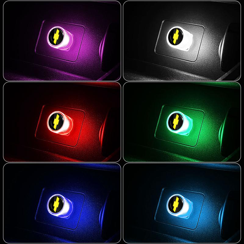 1Pcs USB Car LED Light Auto Interior Atmosphere Light Car Emblem Styling For Chevrolet Spark Silverado Trailblazer Cruze Captiva Lacetti