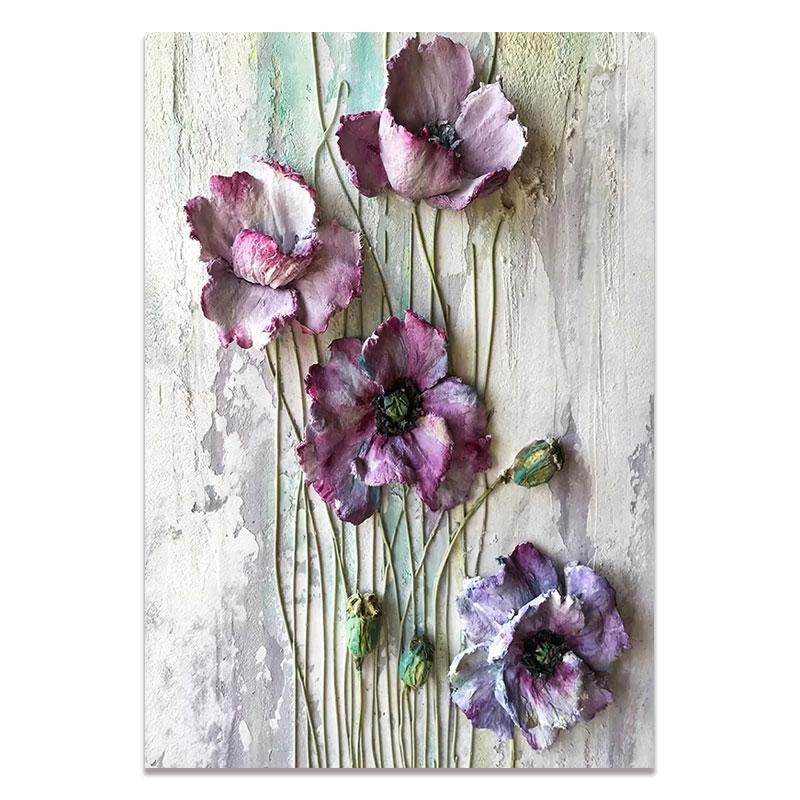 Retro Scandinavian Abstract Canvas Painting Wall Art Flower Posters and Prints Wall Pictures for Living Room Home Decoration