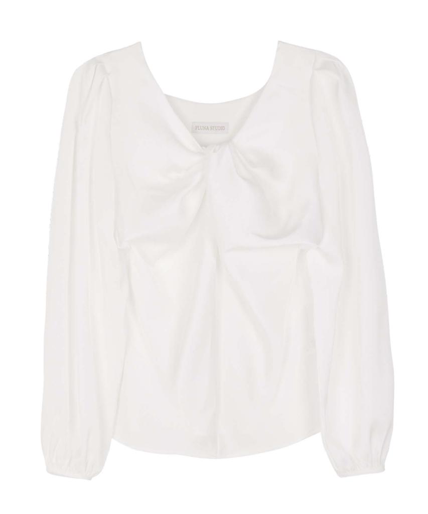 PLUNASTUDIO Twist Puff Blouse_Ivory