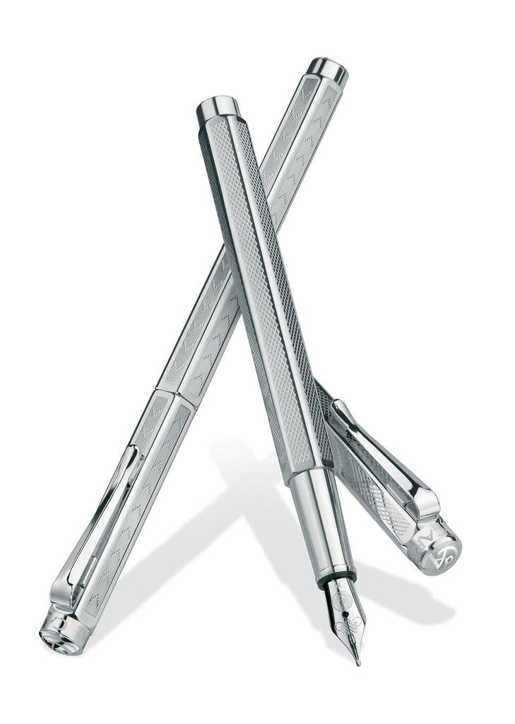 CARAN Ecridor Retro Silver Fountain Medium Officially Imported D'ACHE Pen, Nib, 0958-485,