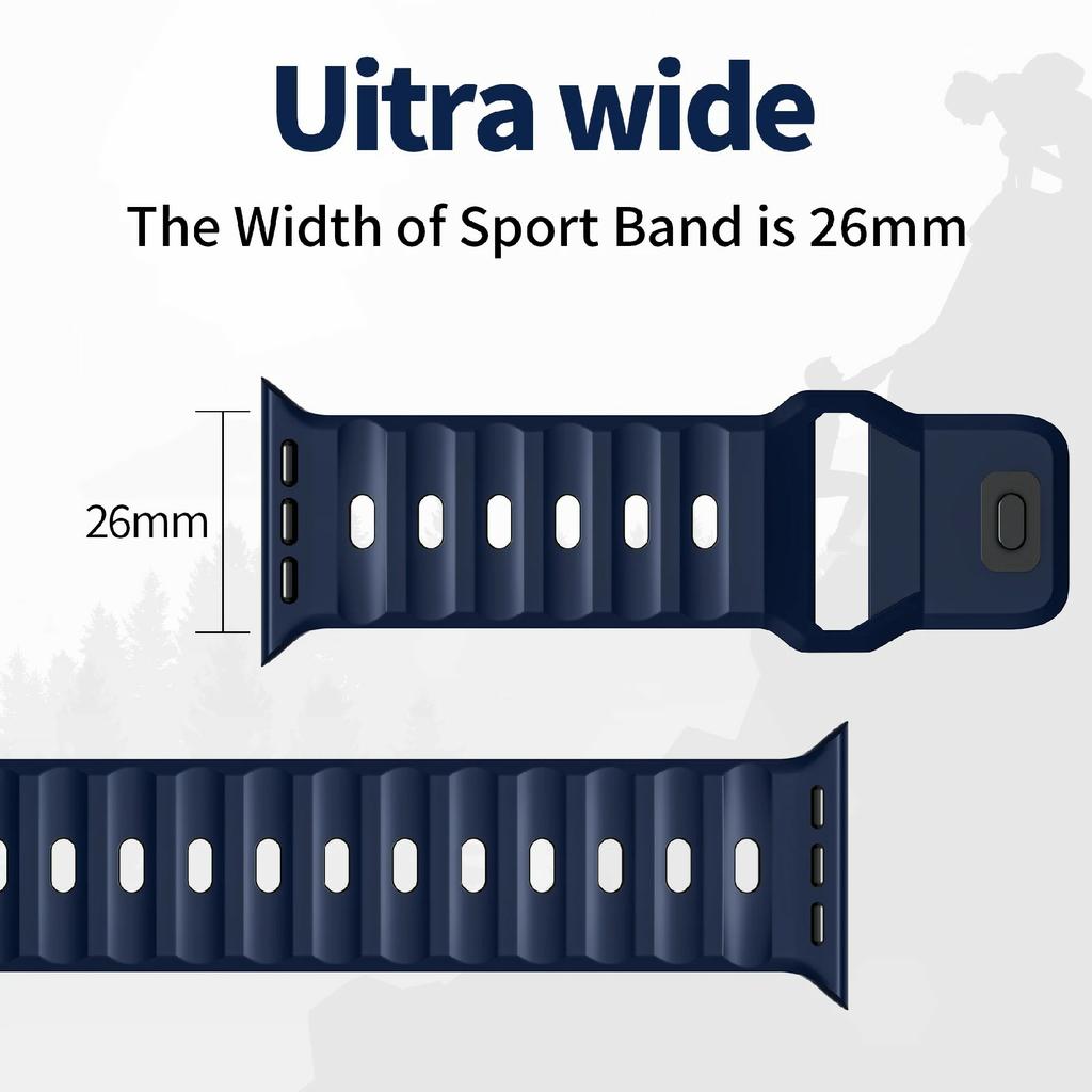 Watch Band for Apple Watch Series 10 Ultra 9 8 7 SE 6 5 4 3 2 1 46mm 49mm 45mm 44mm 42mm Dual Color Silicone Strap