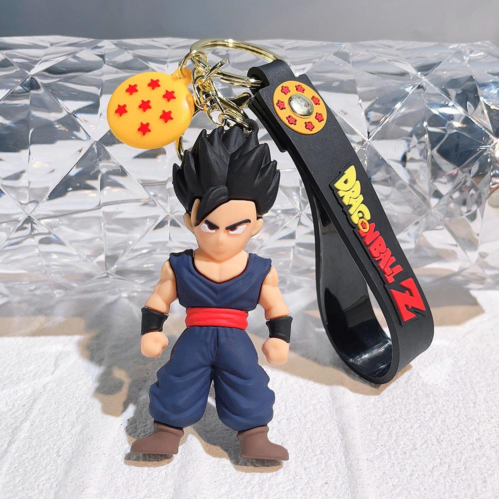 Dragon Ball Z Keychain Anime Super Saiyan Goku Figure Cute Keyring Bag Pendent Car Ornament Key Accessories Kids Toy Xmas Gifts