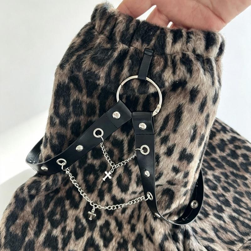 Cold Weather Plush Leg Sleeves with Fleece Interior, Animal Pattern and Elasticized Layering Openings