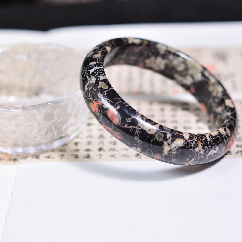 Natural Plum Blossom Jade Bracelet Fashionable Charm Emerald Bangle Jade Bracelet Women's Gift