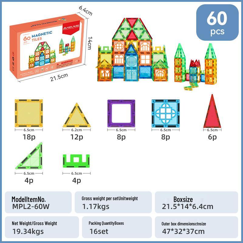 3C Certified Magnetic Transparent Window Puzzle Toy for Kids' Educational Development