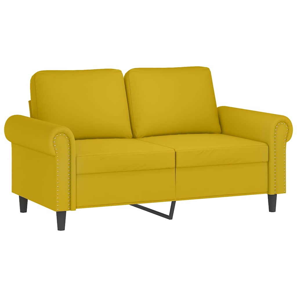 Vidaxl 3-Piece Lounge Set, Upholstered In Velvet, Yellow