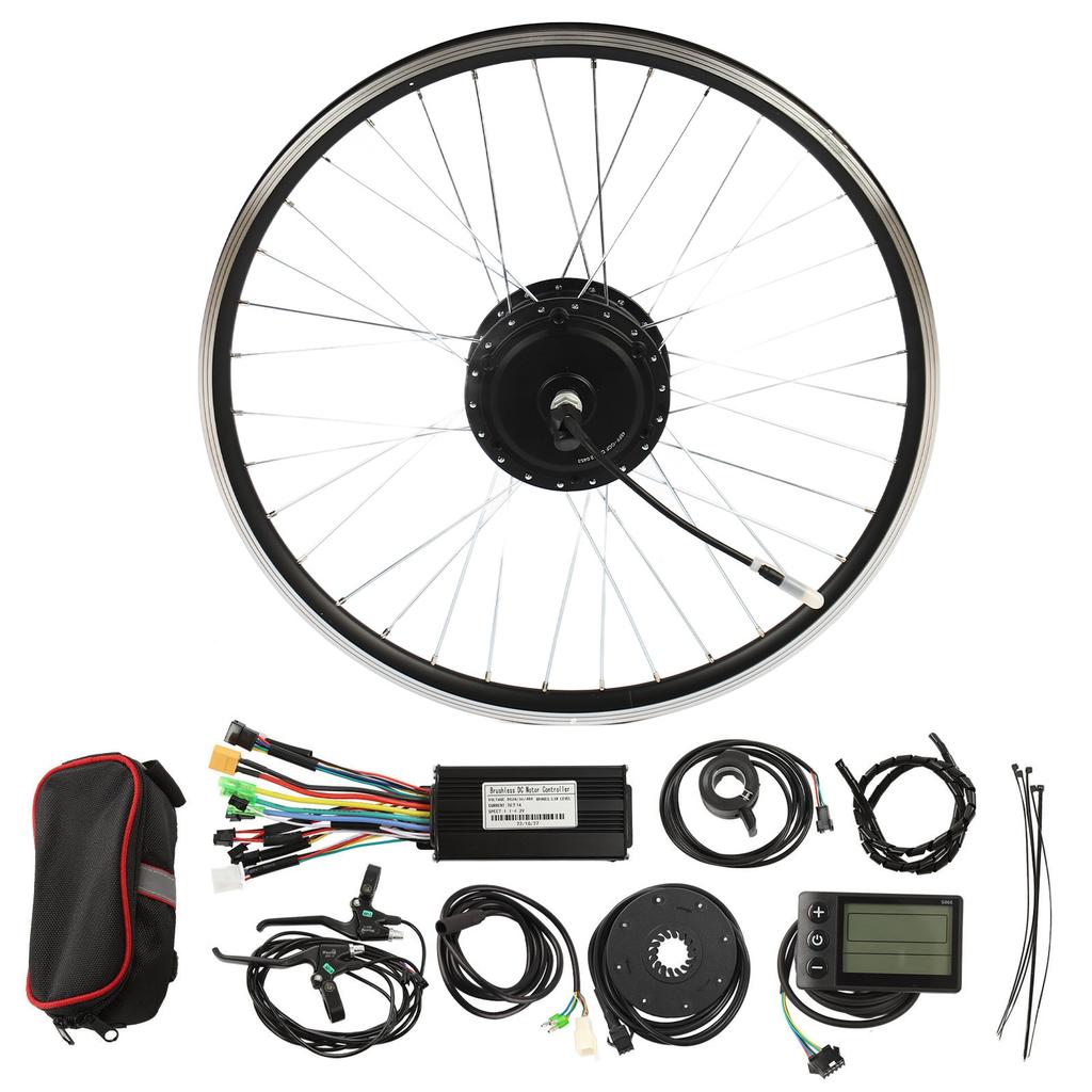 26in 500W Electric Bike Hub Motor Kit LCD S866 Display Panel Front Drive Gear Motor Kit for