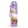 1PC White Duck Farm Animal Print 750ml Color Plastic Sports Water Bottle Leakproof Flip Straw Lid Suitable for Sports Office Home Use