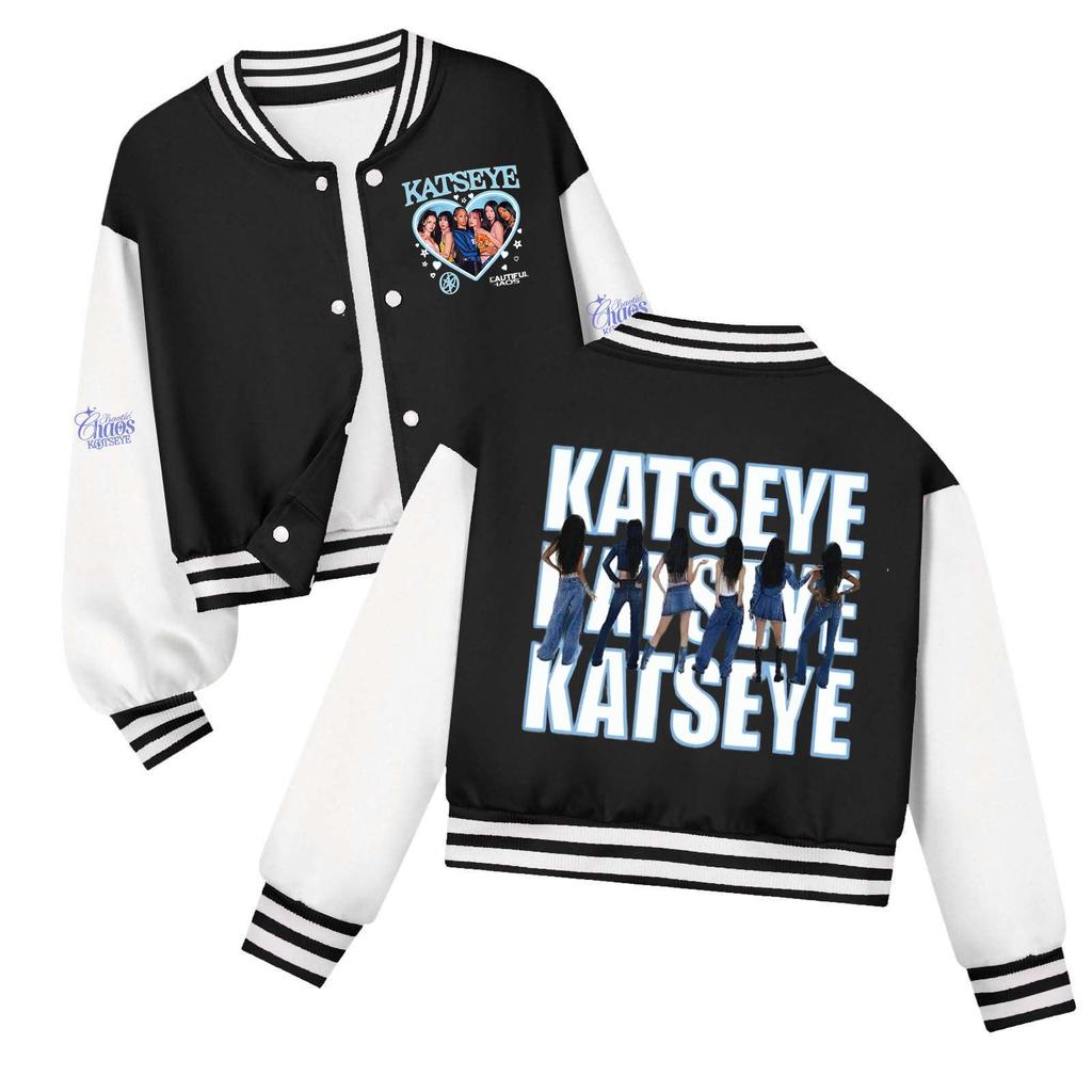 Kids Printed Baseball Jacket Casual Loose Fit Outerwear