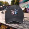 Gender Reveal Pink or Blue Footprint Washed Baseball Cap Unisex Casual Cotton Outdoor Accessory