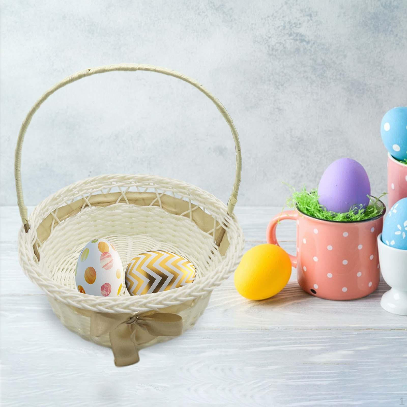 

Свадебная корзина для хранения девочек-цветочниц Пасхальные конфеты Имитация ротанга для