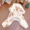 Yousheng Pet Jumpsuit Clothes Round Neck Soft Cartoon Bear Print Pet Plush Jumpsuit for Outdoor