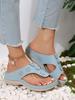 European and American style toe casual large size shoes women wear slope heel flat bottom beach cool slippers women spot