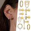Gioiello per Piercing Labret in Titanio ASTM F136 G23 con Filettatura Interna Piercing Cartilagine Helix Orecchino a Perno con Dorso Piatto