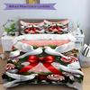 3pcs Christmas Holiday Wreath with Doves and Candy Canes, Festive Decoration Set Including One Quilt Cover and Two Pillowcases (No Core)