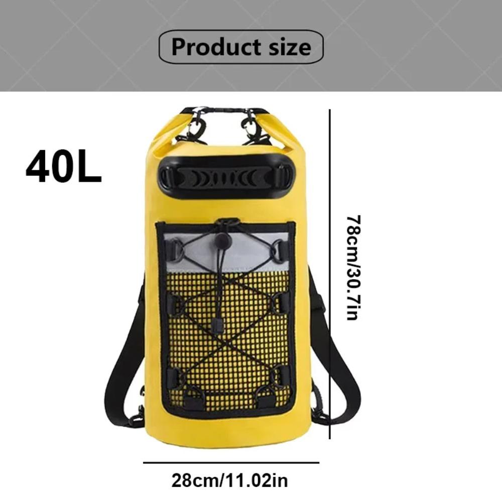 BEPAN 40L Floating Dry Bag for Kayaking Swimming Beach Waterproof Water Sports Rafting Boating Backpack Mesh Kayak Roll Top Travel Bag