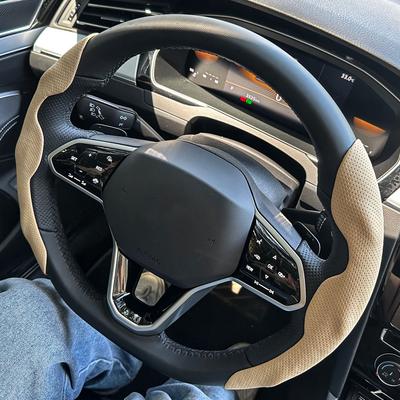 38cm Auto Lenkradbezüge Booster Mikrofaserleder Auto Innenraum Dekoratives Zubehör Universell Carbonfaser-Optik