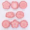 8 Pcs Flowers Biscuit Mold 3D Chrysanthemum Cherry Blossom Plum Pattern Food-grade PP Sweet Pastry Biscuit Molds Home Kitchen Baking Mold Tool