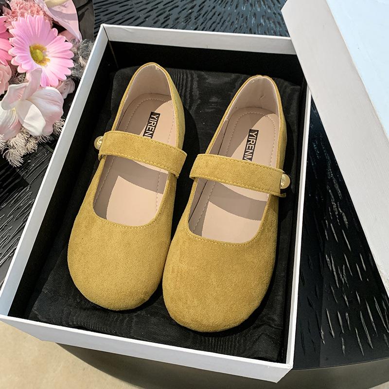 Retro Doudou shoes women's 2025 autumn new one-pedal with skirt mother shoes lightweight soft-soled Mary Jane single shoes