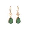 Chinese Classic Style Gold-Plated Teardrop Chalcedony Qipao Hanfu Earrings - Ideal Gift for Women or Mom's Birthday