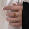 Rose Gold Double-Layer Hollow Micro-Diamond Ring for Women - Korean Fashion Statement Jewelry