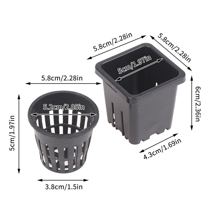10Pcs Reusable Hydroponic Mesh Cover Hydroponic Planting Basket Plant Seedlings Planting Plastic Mesh Pot Garden Supplies
