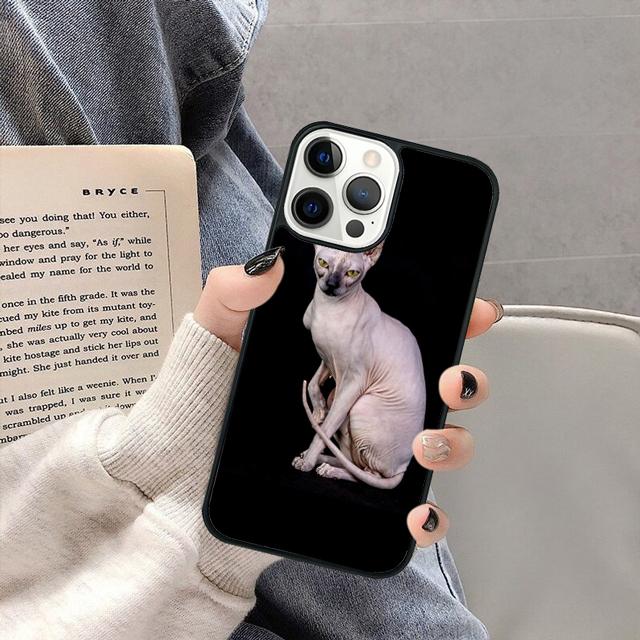 animal Sphynx Hairless cat Phone Case for iPhone 16 15 SE2020 13 14 11 12 Mini Pro Max 6 7 8 Plus coque fundas Shell