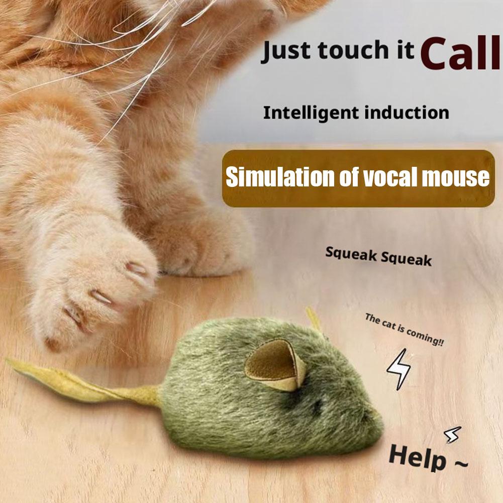 Electric Interactive Mouse Cat Toys Funny Plush Toy Smart Pet Interactive Movement Speak Out Toys Pet Cat Accessories