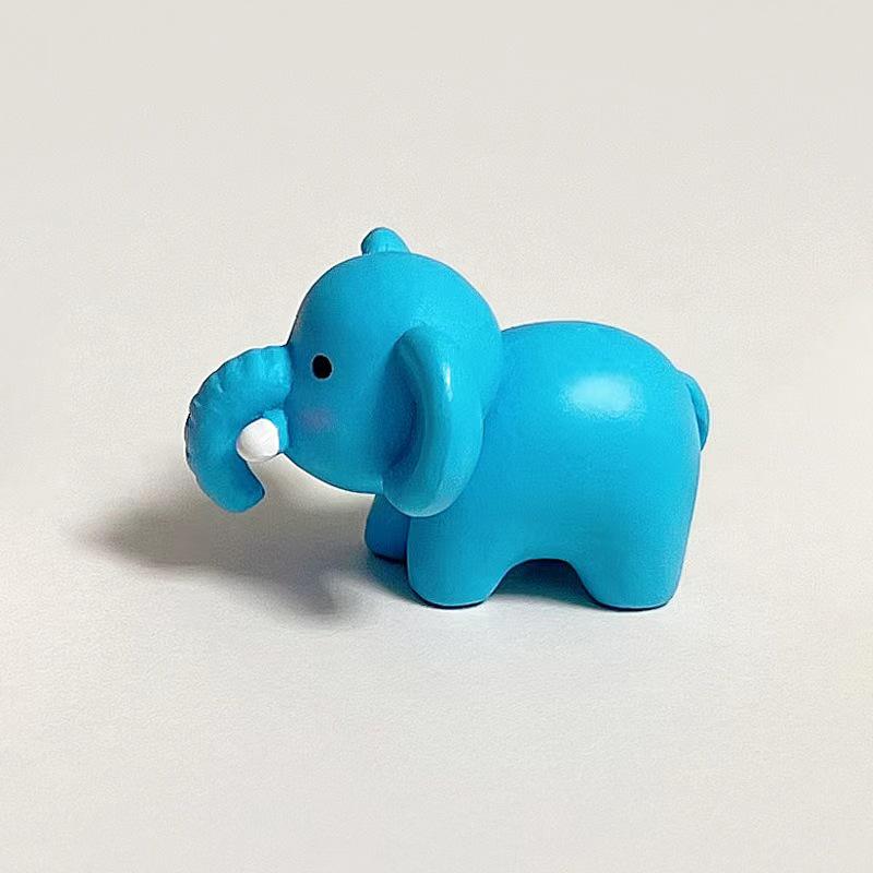 Colorful Q Version Elephant PVC Figurine: Car Ornament & Cake Decoration