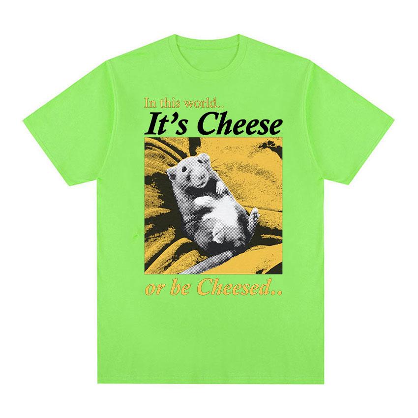 

It s Cheese or Be Cheesed Rat забавные футболки с рисунком для мужчин и женщин, модная футболка высокого качества в стиле ретро, ​​повседневная хлопковая футболка большого размера