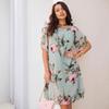 2026 Floral Short-sleeved Mid-length Dress for Women: European & American Style