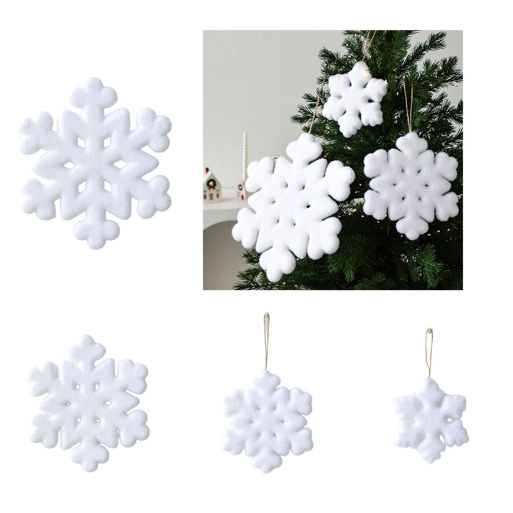 Reusable Fuzzy-Coated Snow Crystalloid Ornament for Christmas Tree Top Hearth Living Space Adornment