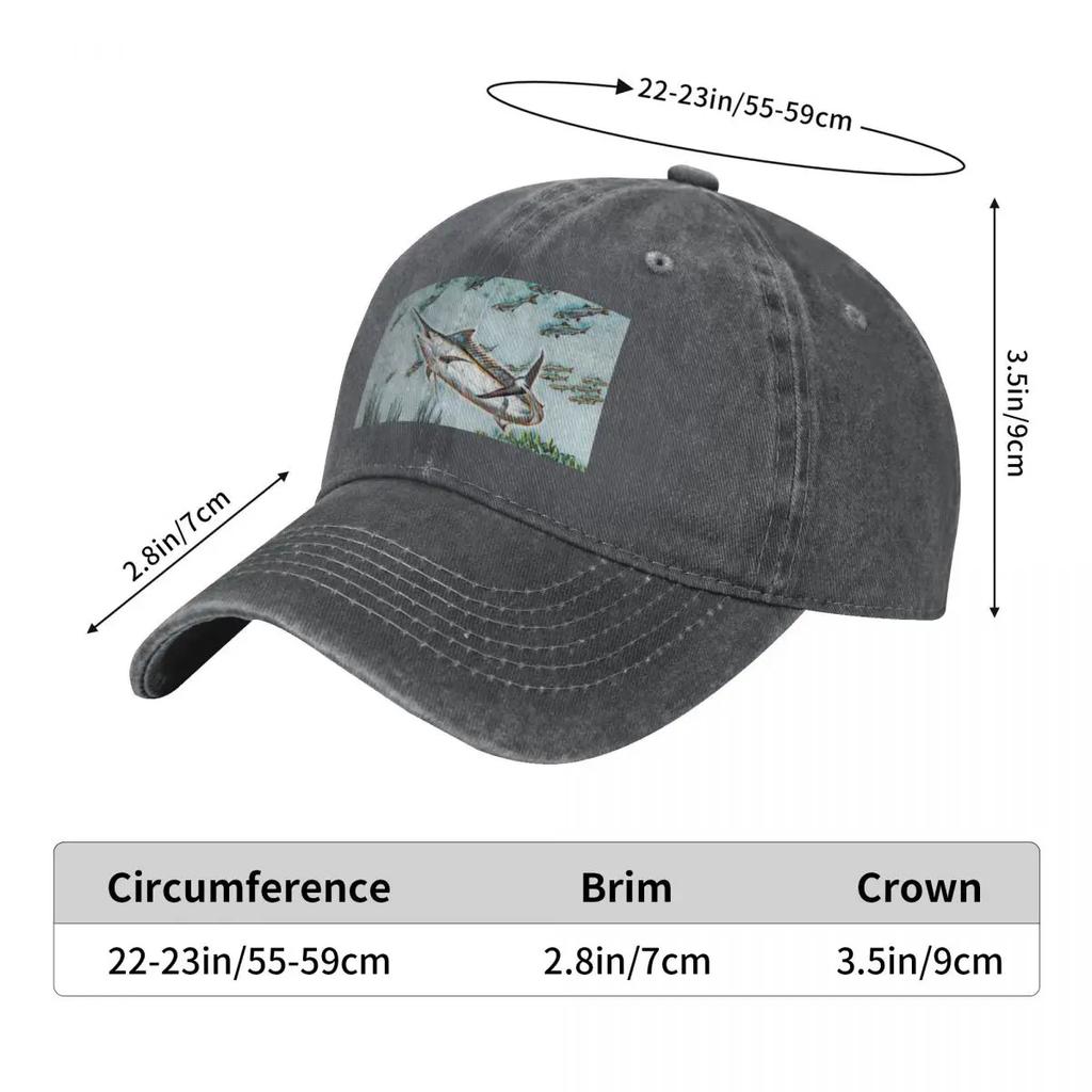 Marlin fish hunt Baseball Cap Trucker Cap custom Hat Beach Unisexs Tennis Women's
