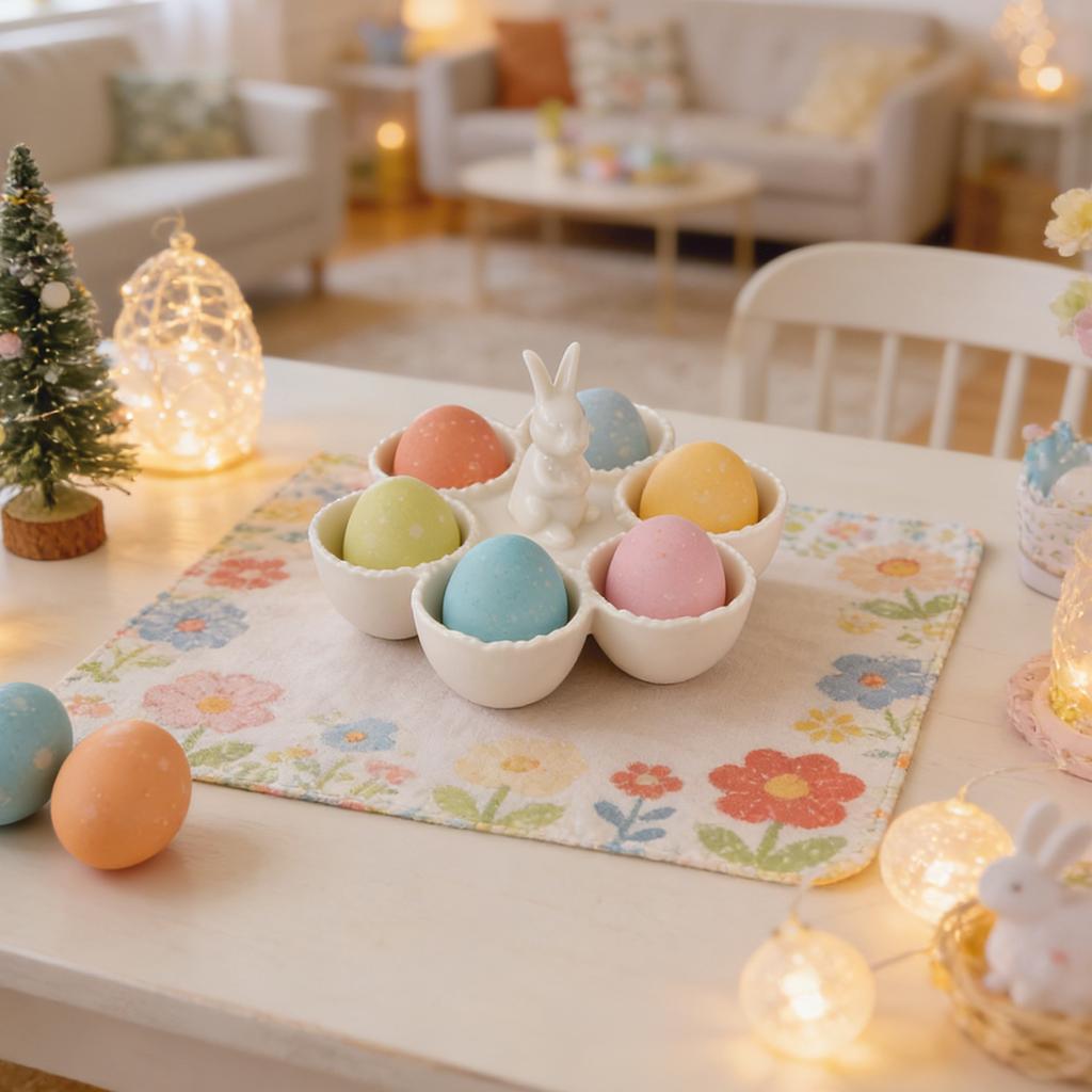 Cute Bunny-Shaped Egg Tray Table Decoration, Egg Tray Festive Decoration