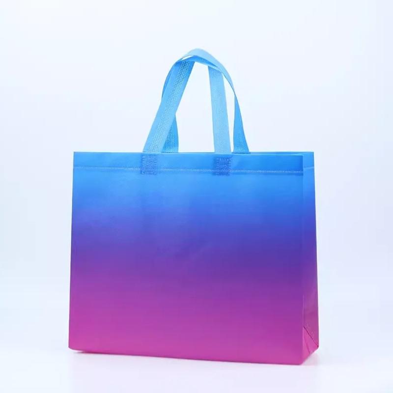10PCS Rose Printing Packaging Shopping Bag Handle Waterproof Non Woven Fabric Gift Bags Black Clothing Store HandBag