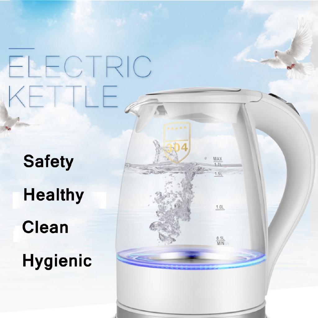 2000w 1.7L LED Illuminated Glass Kettle Electric Rapid Boil Cordless Electric Kettle kitchen kettle Teapot Smart Kettle