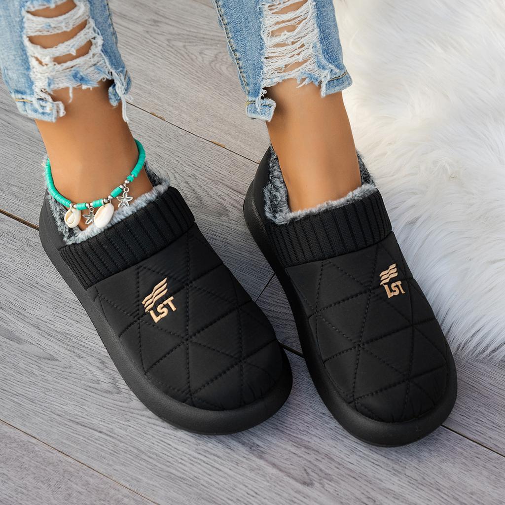 Winter women's velvet thickened warm cotton shoes non-slip waterproof oil-proof comfortable mother shoes office leisure foreign trade