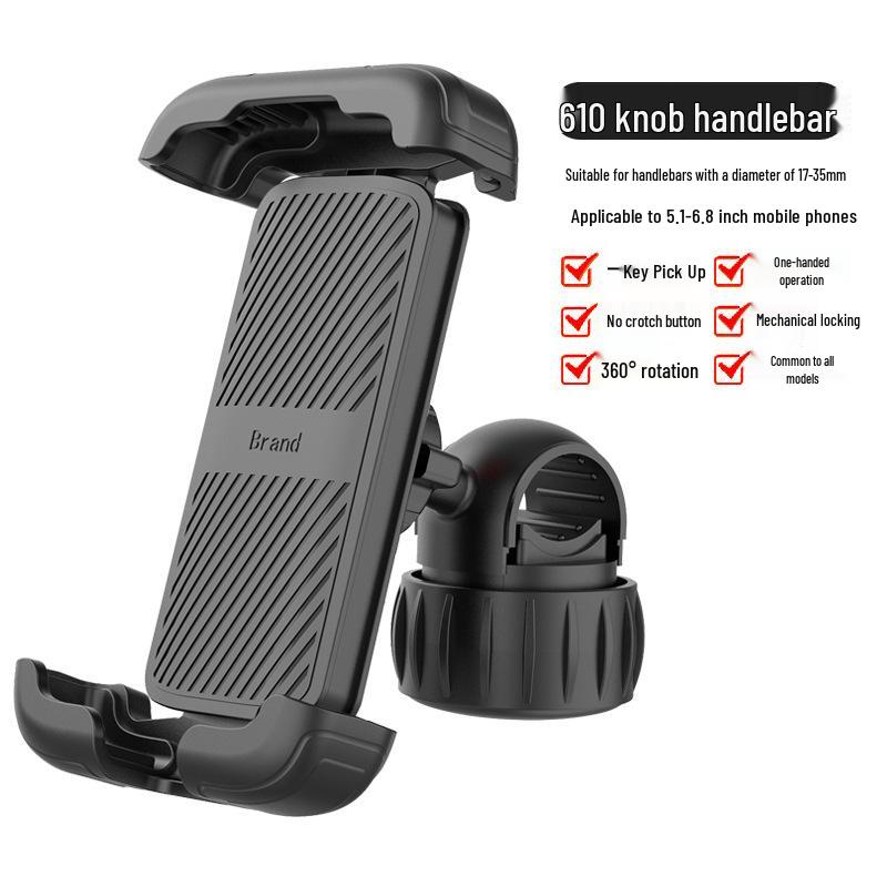 Aluminum Alloy Anti-Shake Bicycle & Motorcycle Phone Holder for Navigation