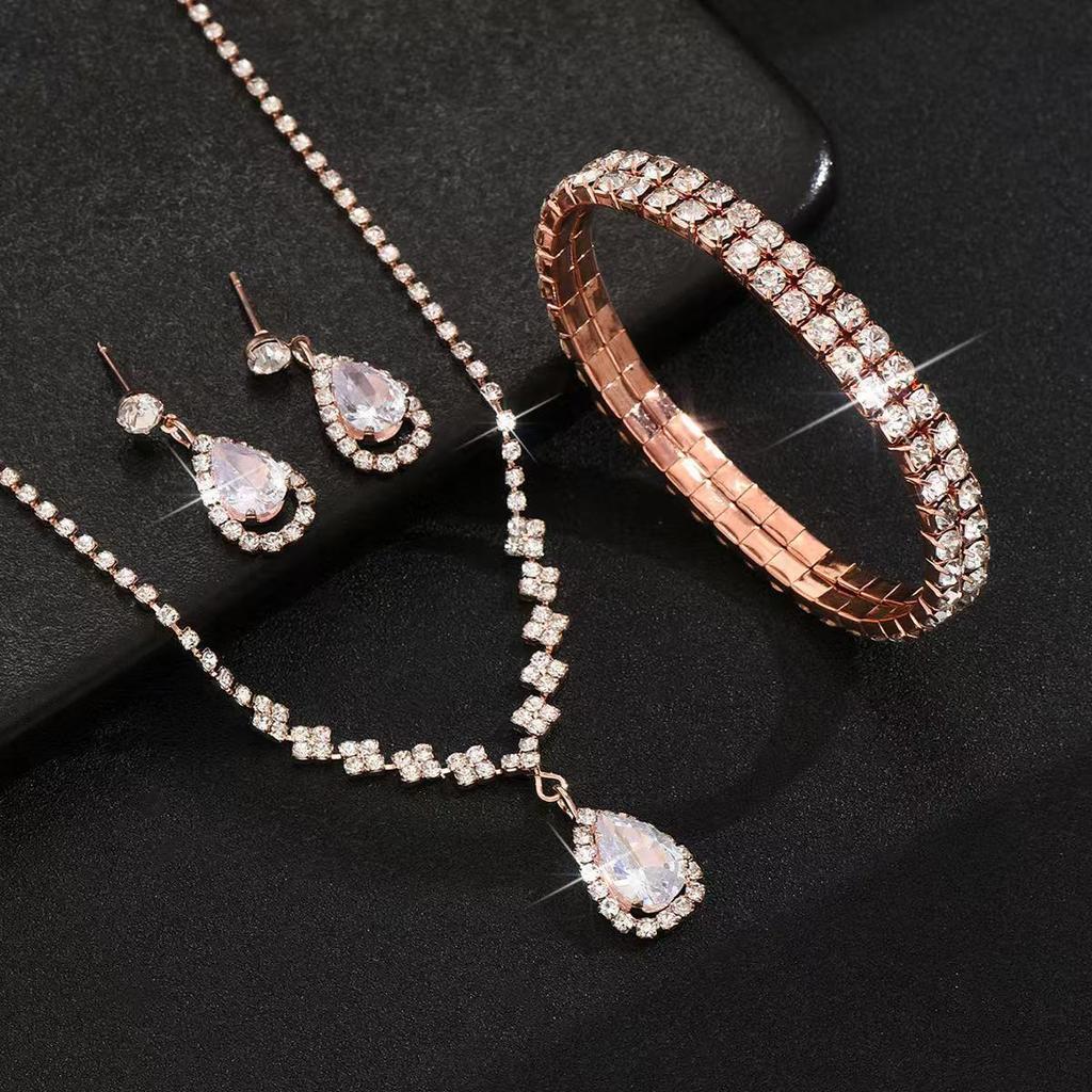 Conjunto de joyería de moda collar pulsera pendientes para mujer