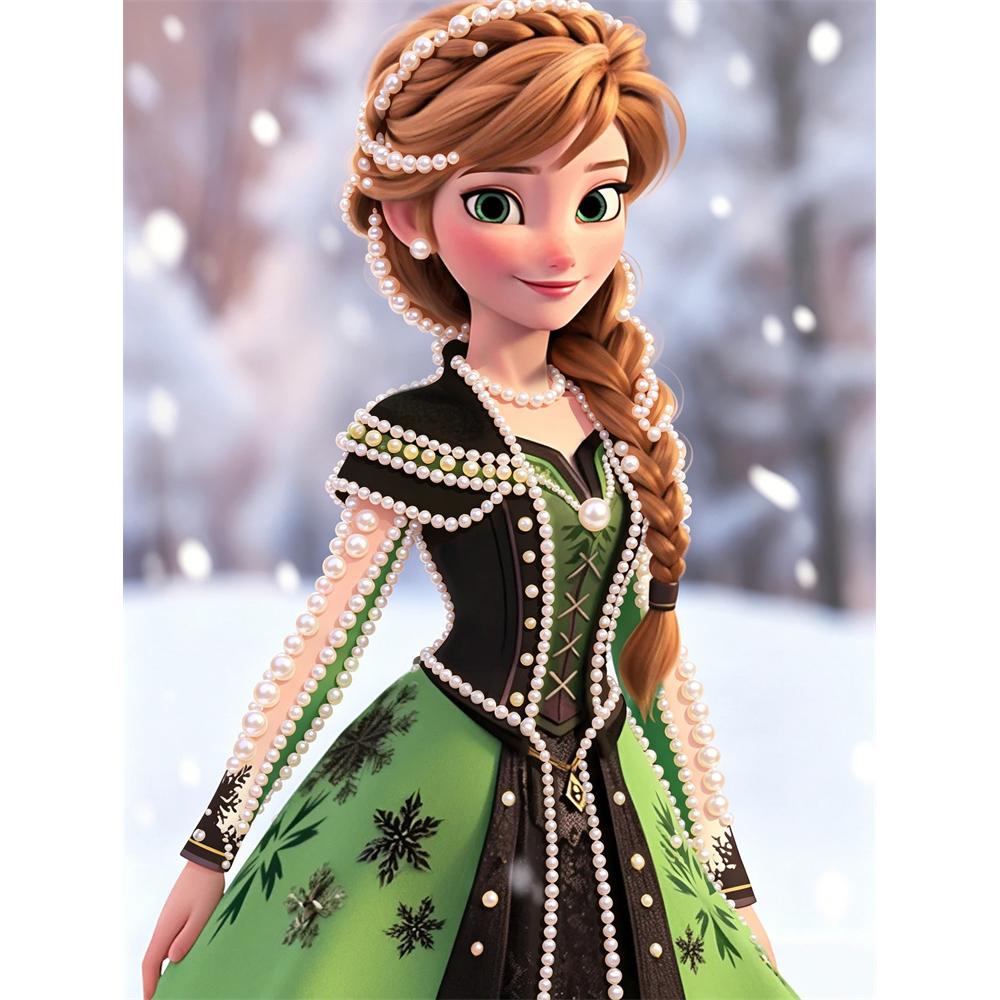 

Disney Pearl Painting Frozen Anna 5D DIY Pearl Picture Crafts for Adults/Beginners Gift Ideas Home Decor 30x40