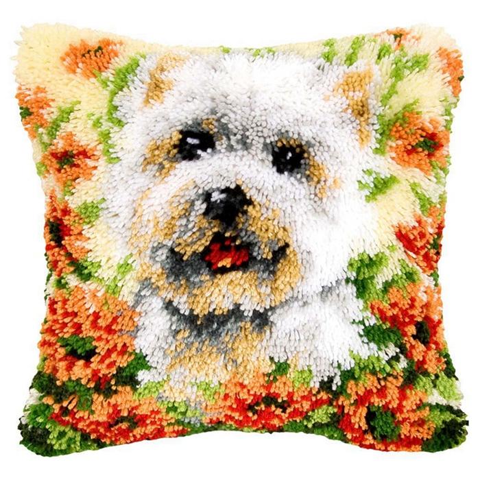 Animal Cat Dog Latch Hook Cushion Kits Pillow Case Crochet Crafts Yarn For Love &Heart Embroidery Cushion Sofa Bed Cover 