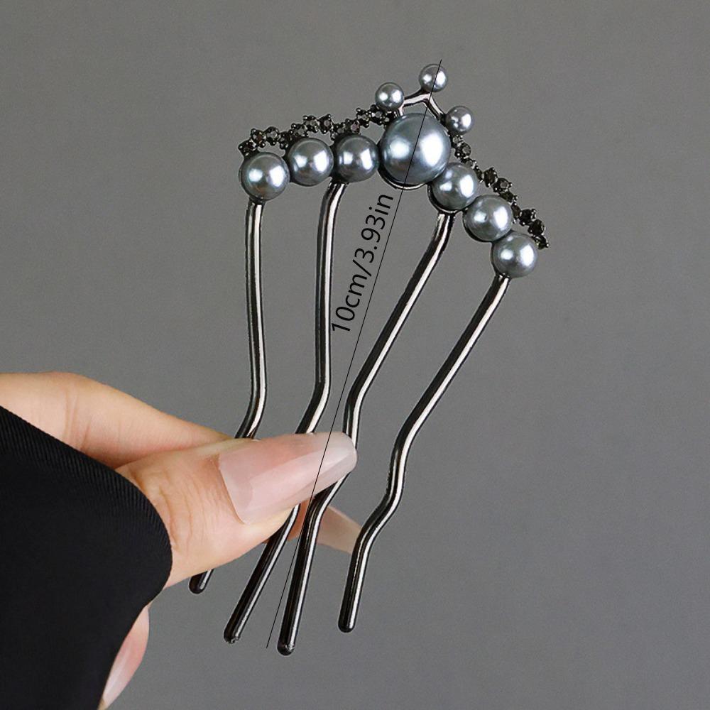 

1pc Gun Black Flower Hairpin New Chinese Hairpin Female Ancient Style Coiled Hair Temperament Hairpin Haircomb Daily Hairpin