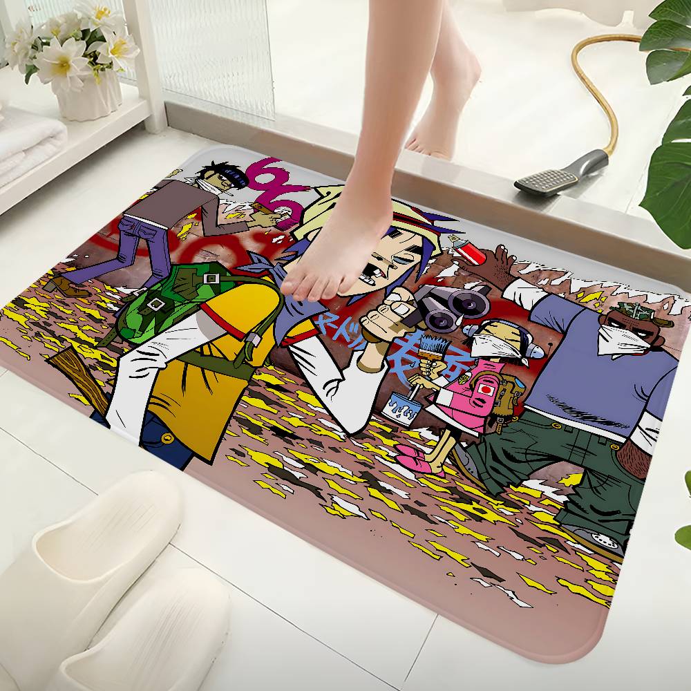 Music Cool Band G-gorillaz Room Mats Retro Multiple Choice Living Room Kitchen Rug Non-Slip Welcome Rug